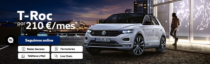 T-Roc por 210 euros al mes en Valencia y Sagunto.